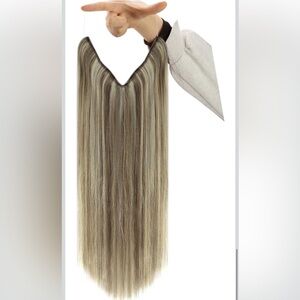 YoungSee Wire Hair Extensions Remy Human Hair Highlight #P8/60 16 Inch 80 Grams